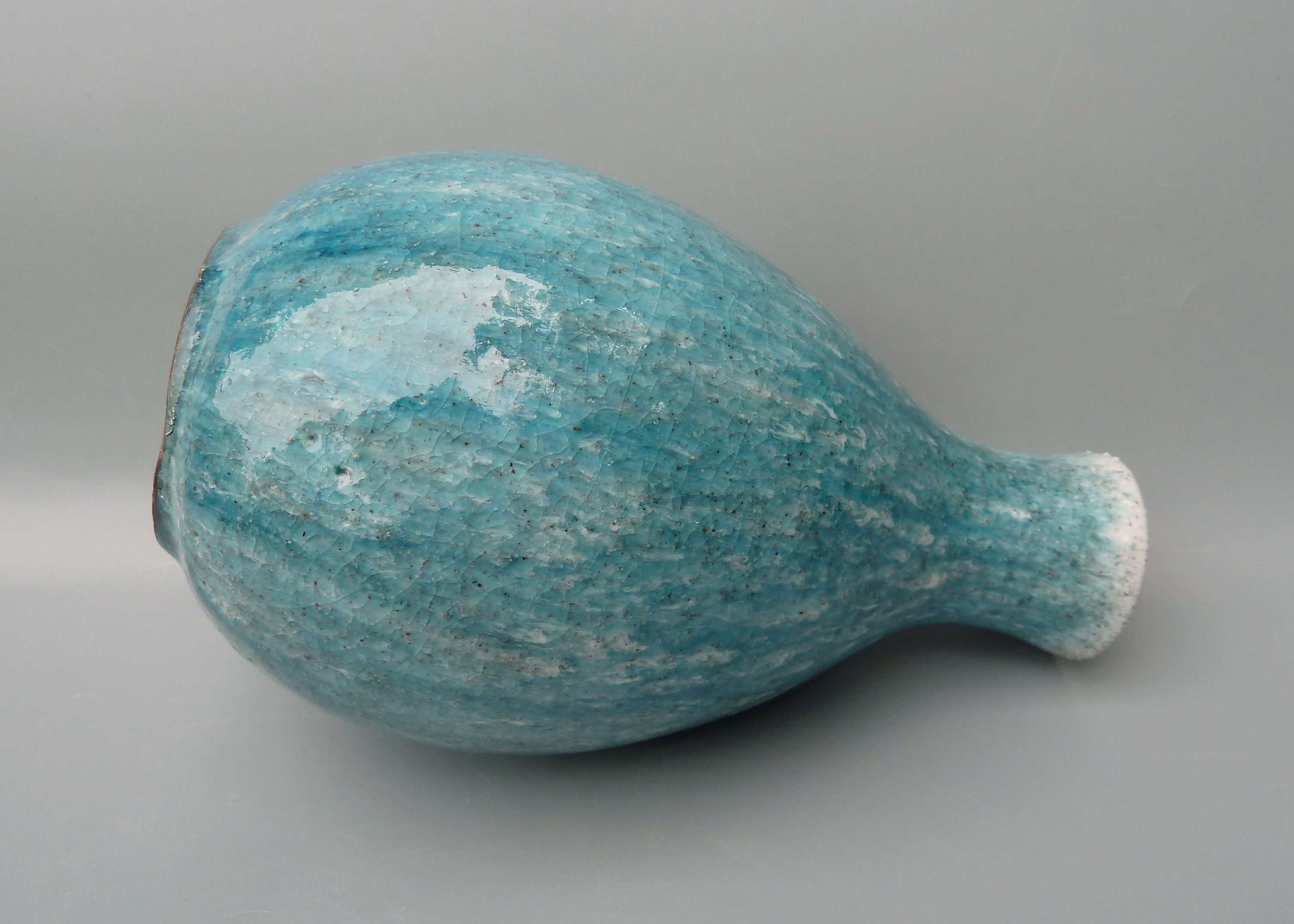 Marcello Fantoni Ceramic Vase, Fantoni Pottery Vase, Blue Marcello Fantoni Ceramic Vase, Fantoni Pottery Vase, Blue