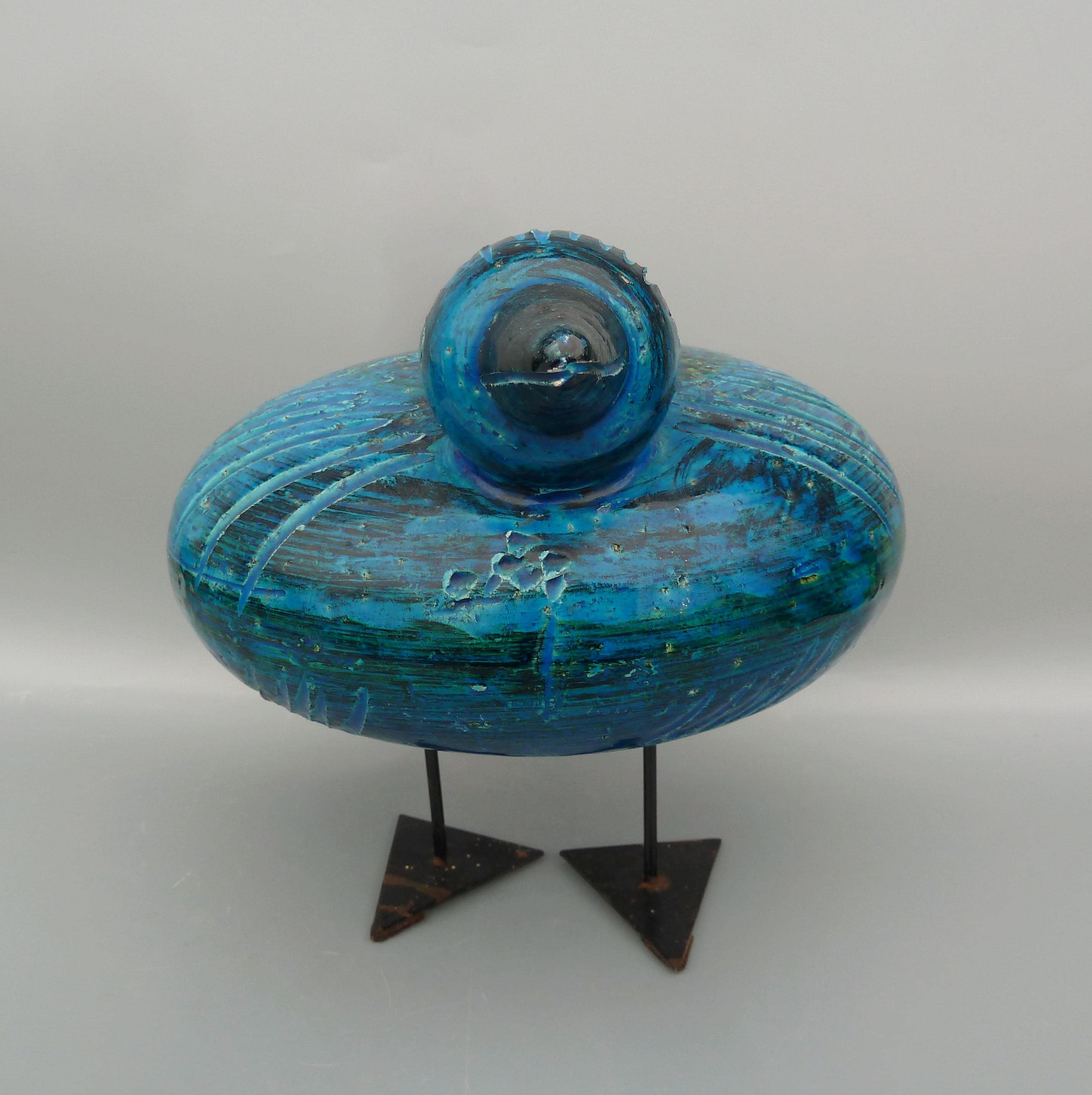 Bitossi Rimini Blue Bird Figurine, Aldo Londi Duck Figurine
