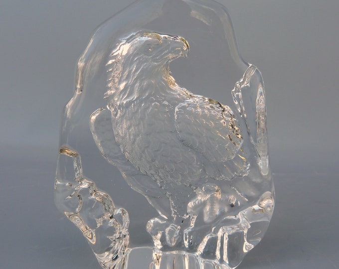 Mats Jonasson Crystal Eagle Sculpture,jonasson Eagle Paperweight