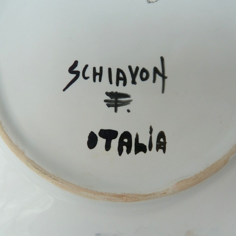 Elio Schiavon Ceramic Wall Plate, Elio Schiavon Pottery, Schiavon Character Plate, Midcentury Italian Ceramic Wall Art,Italian Pottery Plate image 9