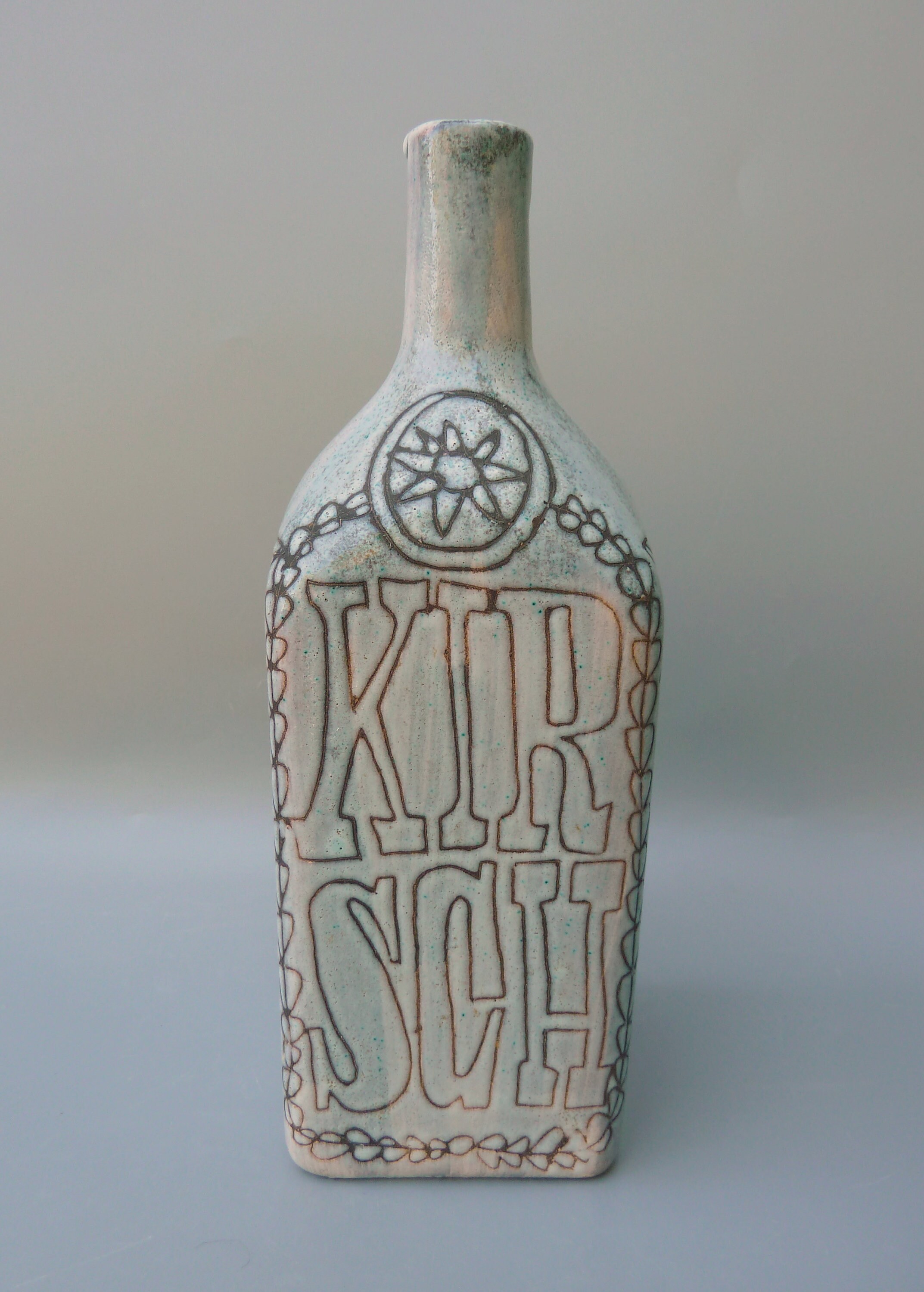 Roger Capron Vallauris Pottery Bottle Vase, Capron Kirsch Vase 