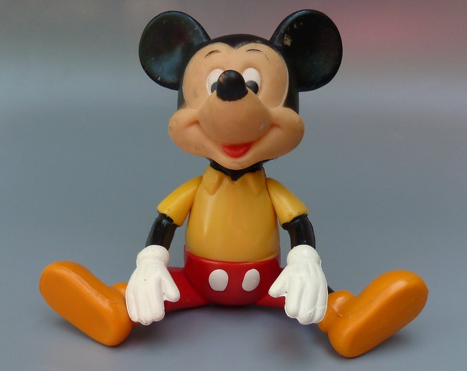 Mickey Mouse Toy, Plastic Mickey Mouse, Walt Disney Productions