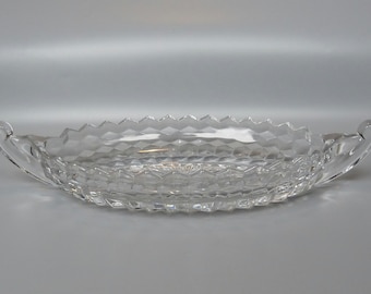 Fostoria Cubist Glass Dish,Fostoria Glass Candy Dish,Fostoria American Clear Dish, Discontinued Fostoria Pattern 2056,Fostoria American Boat