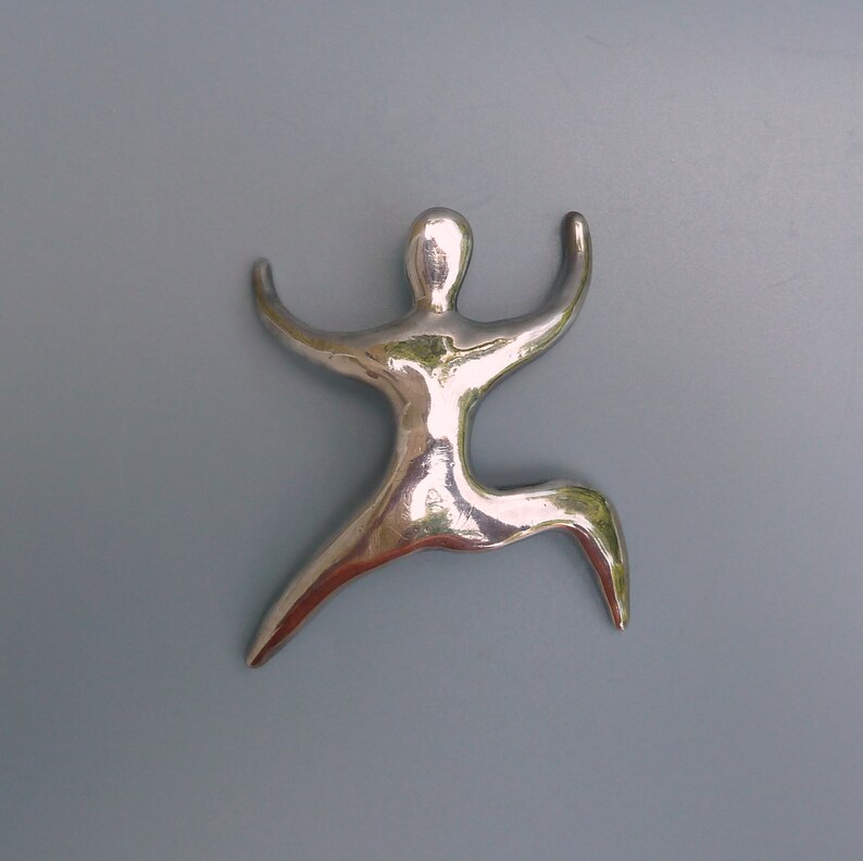 Vintage Modernist Silver Pin Danish Modernist Sterling Brooch Sterling Climbing Man Pin Gift For Her Georg Jensen Style Sterling Brooch