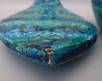 Vintage Bitossi Rimini Blue Ceramic Lidded Bird Box #2314
