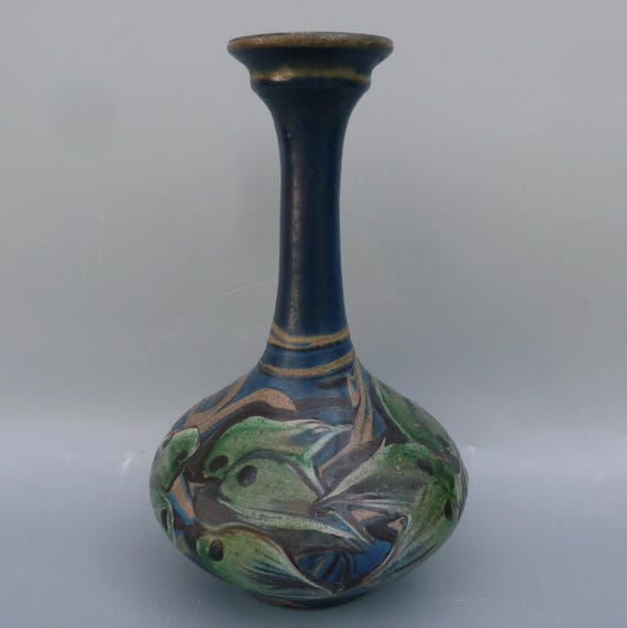 Vintage Herman Kahler Art Nouveau Danish Pottery Vase, Kähler Keramik Bud Vase, HAK Danmark Salt Glazed Stoneware 1920s