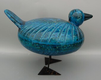 BITOSSI FRAVIA アルド・ロンディ リミニ　ブルー　タゲリ　鳥 Bitossi Rimini Blue Bird Figurine, Aldo Londi Duck Figurine