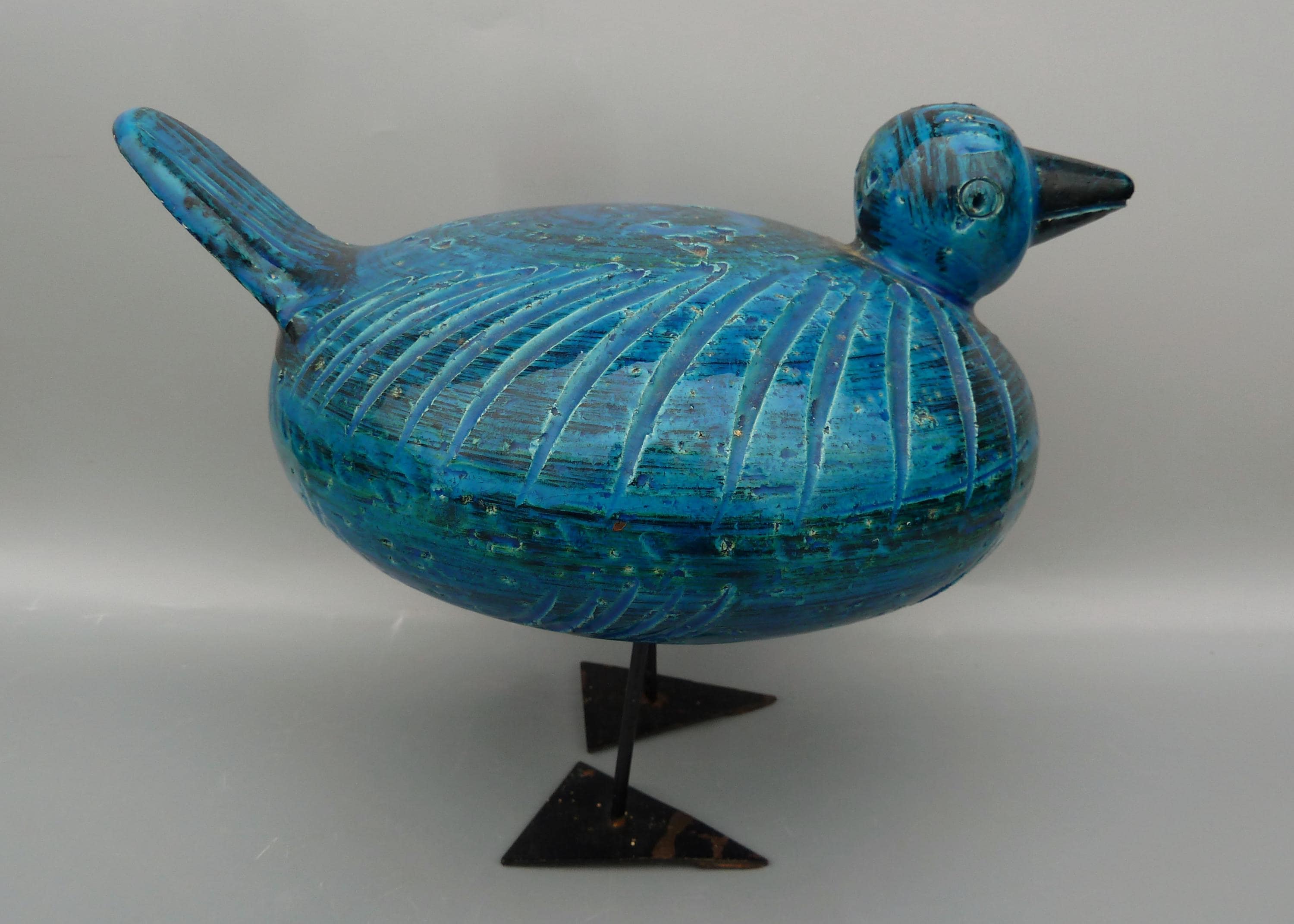 Bitossi Rimini Blue Bird Figurine, Aldo Londi Duck Figurine