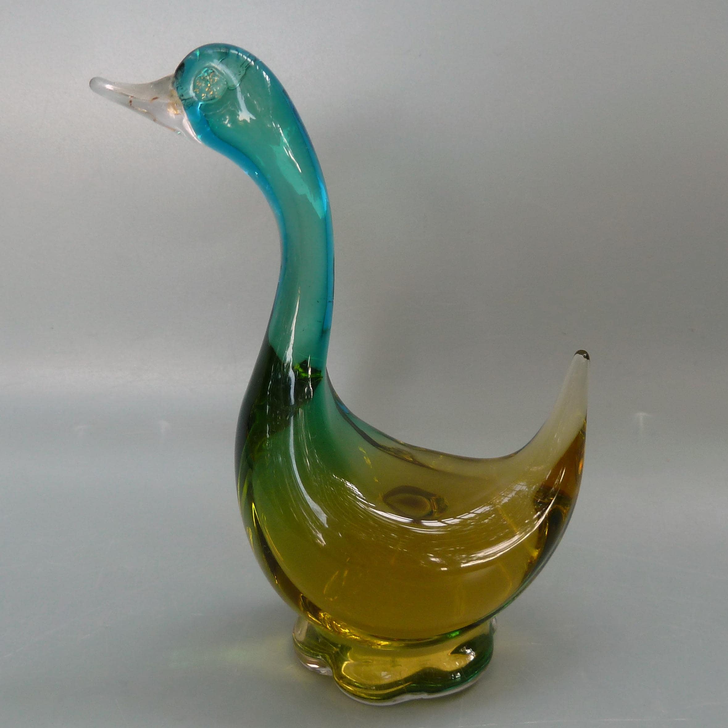 Vintage Alfredo Barbini for Weil Murano Glass Duck Figurine