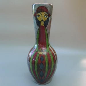 Marianne Starck Pottery Vase, Marianne Starck for Michael Andersen & Son Ceramic Vase, Danish Hand Painted Pottery Vase,Scandinavian Pottery