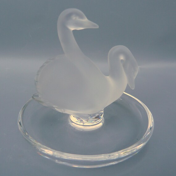 Lalique Duex Cygnes Dish Lalique Crystal Swans Ring Dish Lalique