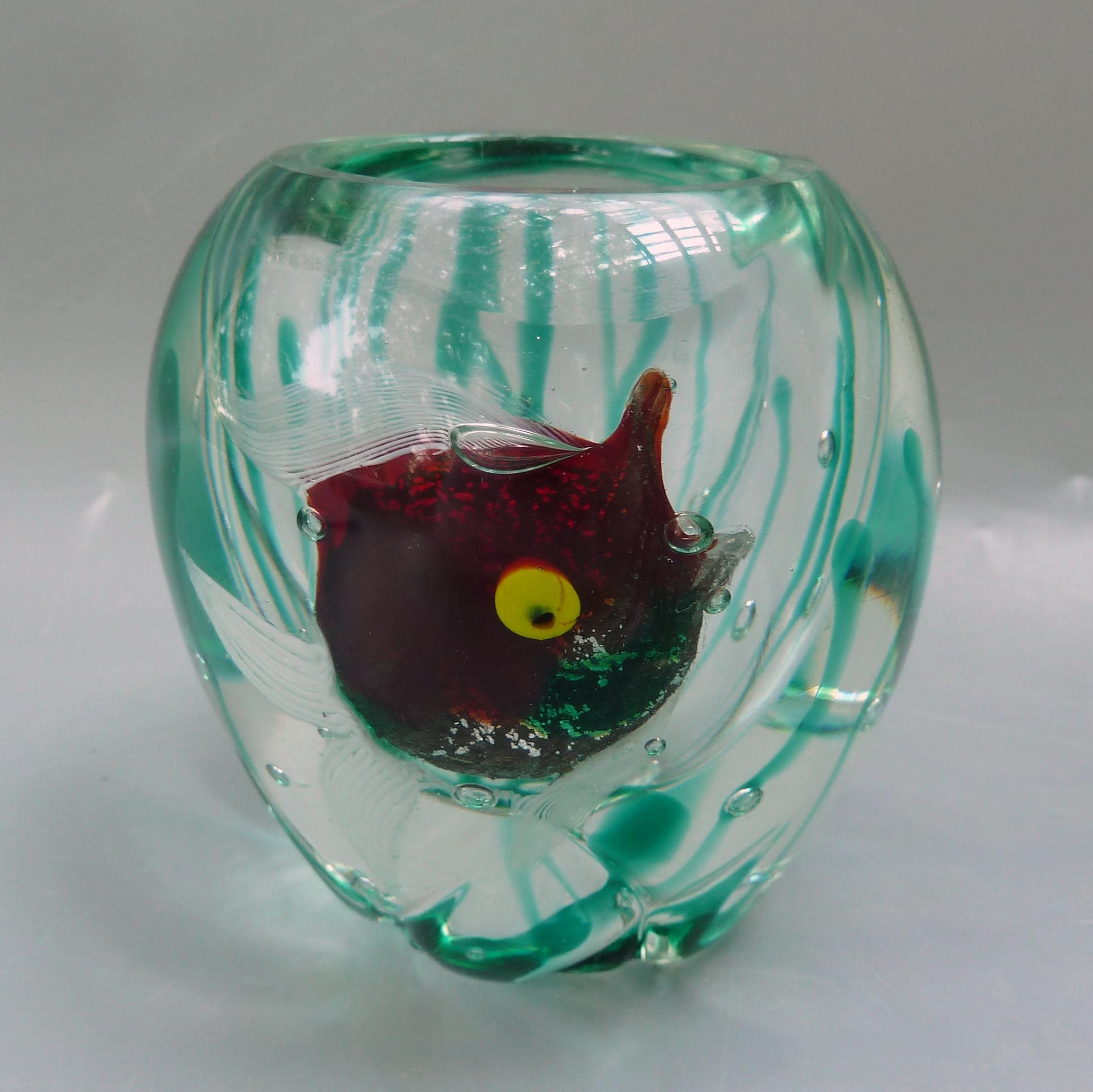 Vintage AVEM Murano Glass Fish Aquarium Cigarette Holder, MCM