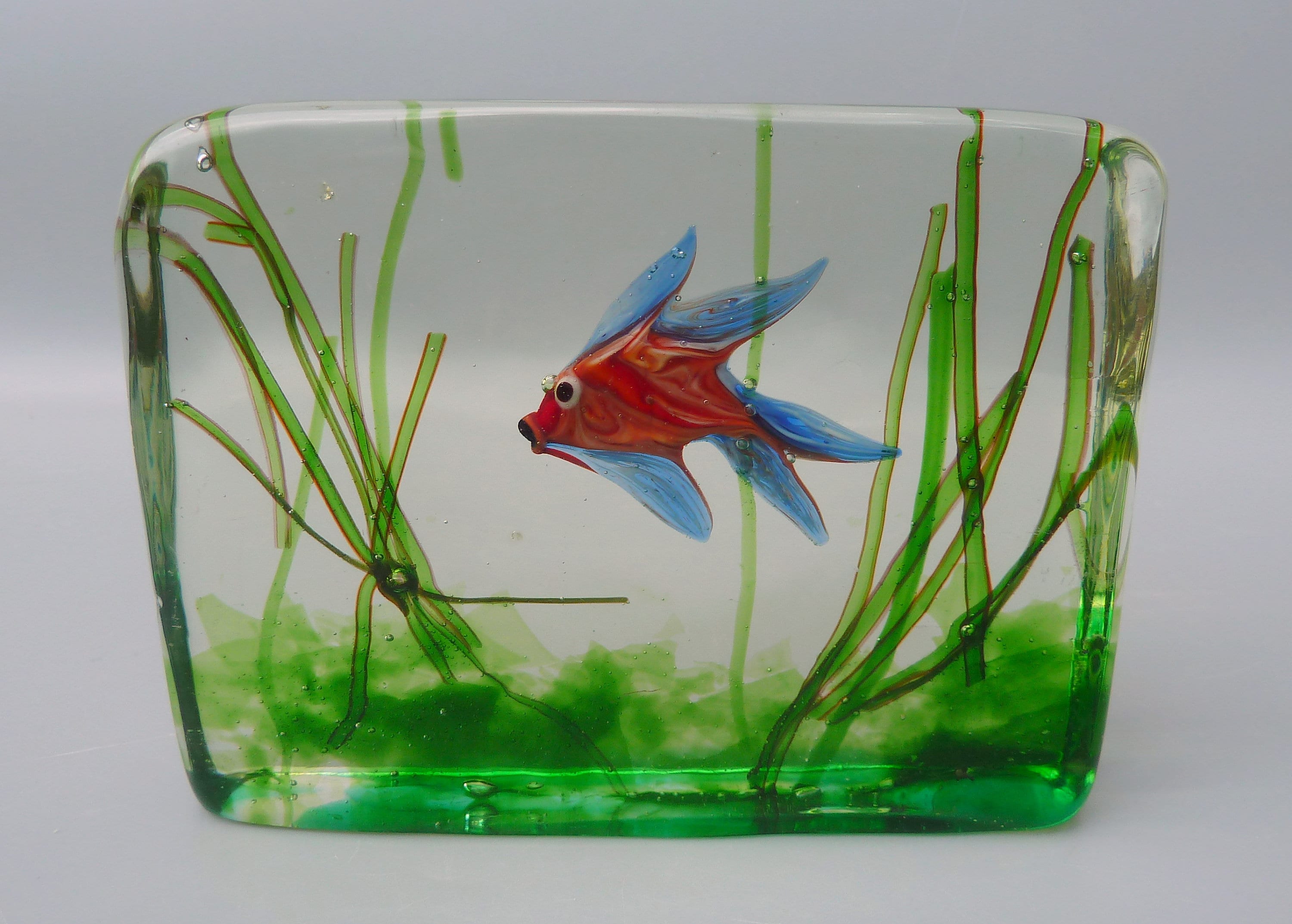 Clear Glass Mini Glass Fish Bowl Figurine Transparent Glass Fish