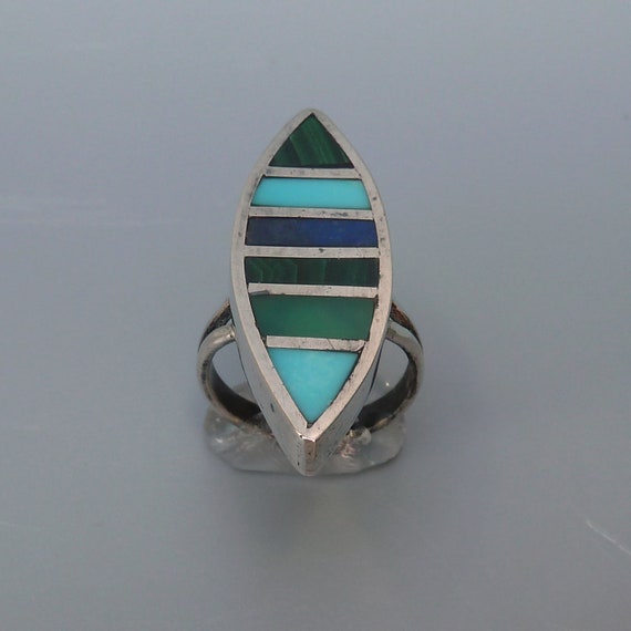 Southwest Turquoise Ring, Native American Turquoi… - image 4
