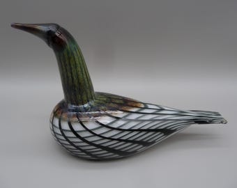 Signed Vintage Oiva Toikka Bluebird (sinisulka) Glass Bird, Rare