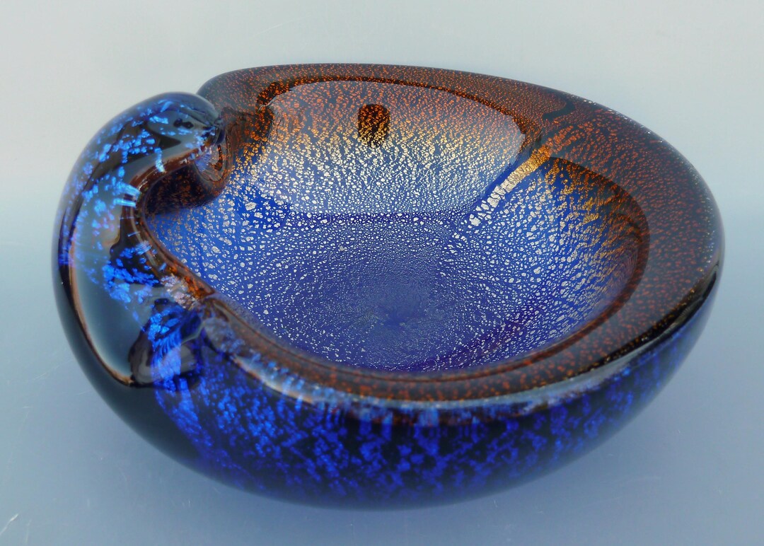 Vintage Murano Glass Biomorphic Shell Bowl, Midcentury Modern Venetian ...