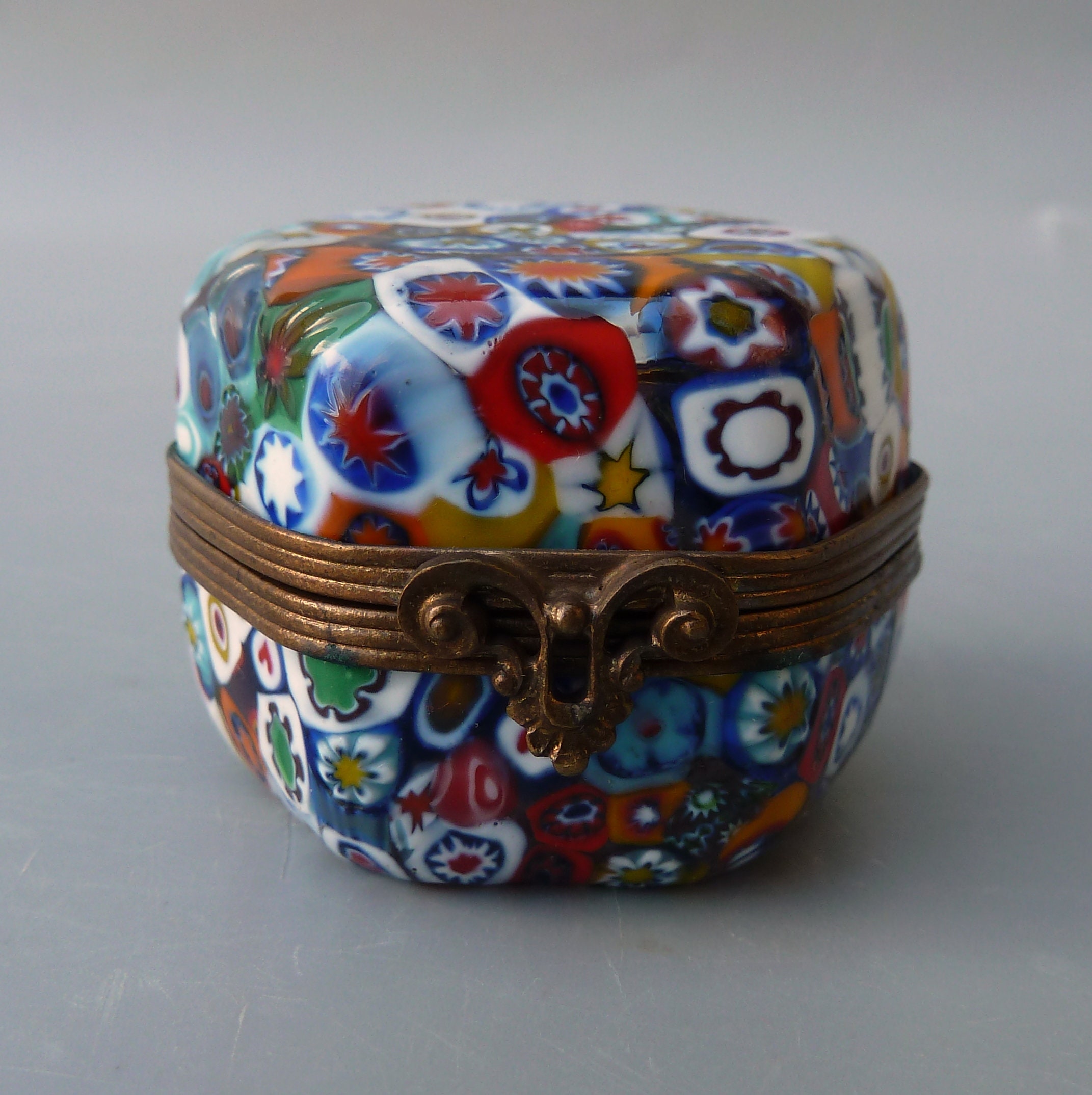 Murano Glass Small Millefiori Pill Box - Oval