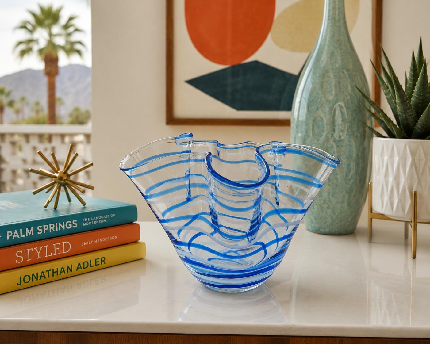 Striped Murano Glass Vase - Etsy