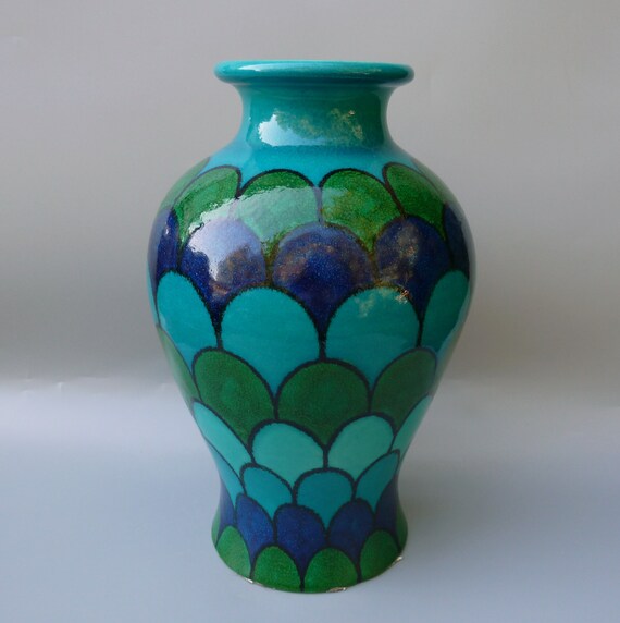 Bellini Pottery Vase, Bellini Rimini Blue Pottery, Bitossi Style