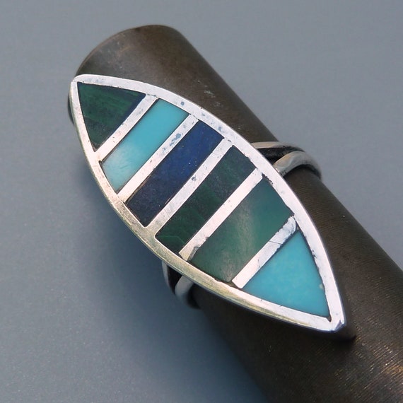 Southwest Turquoise Ring, Native American Turquoi… - image 7