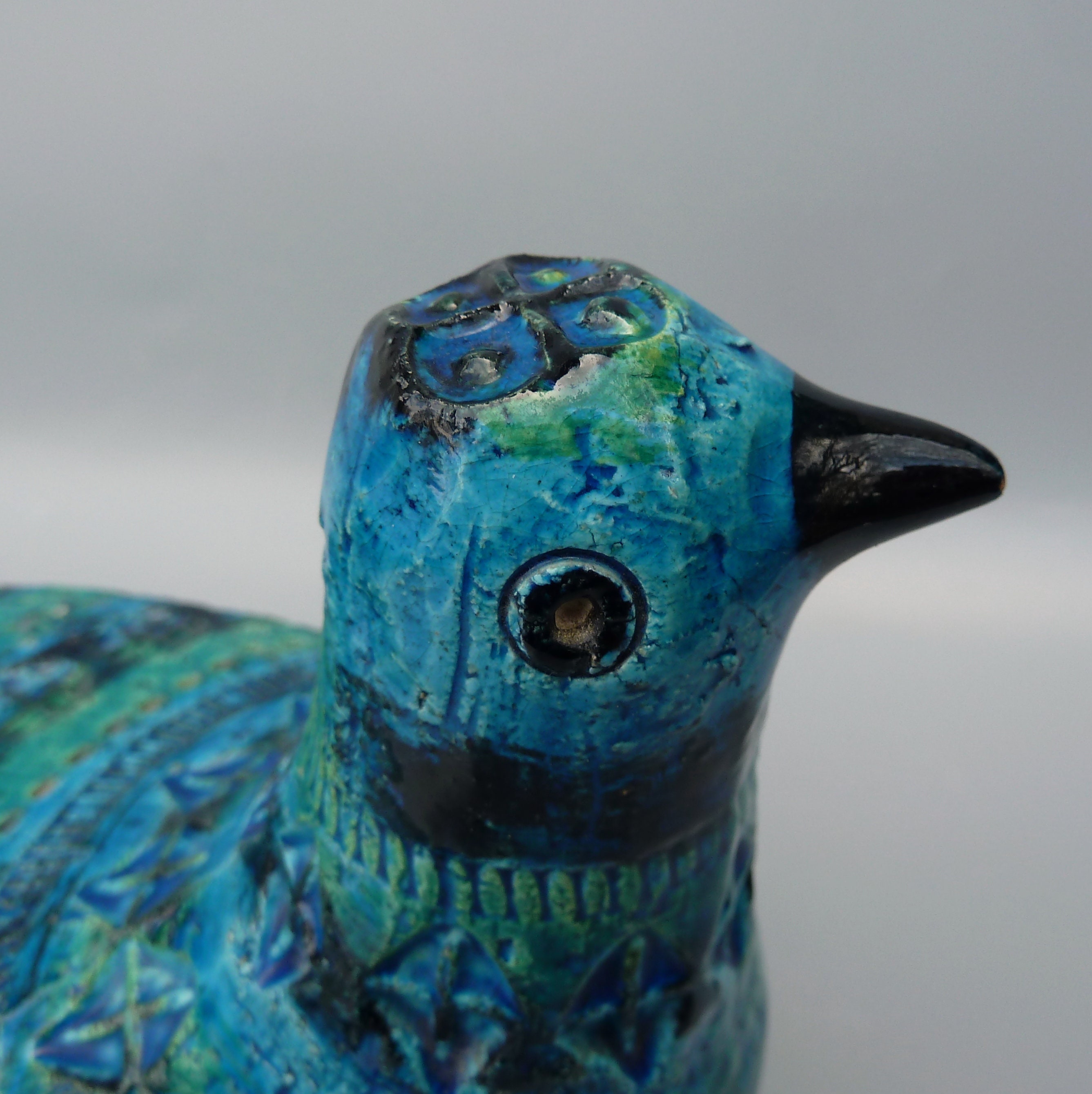 Vintage Bitossi Rimini Blue Ceramic Lidded Bird Box #2314