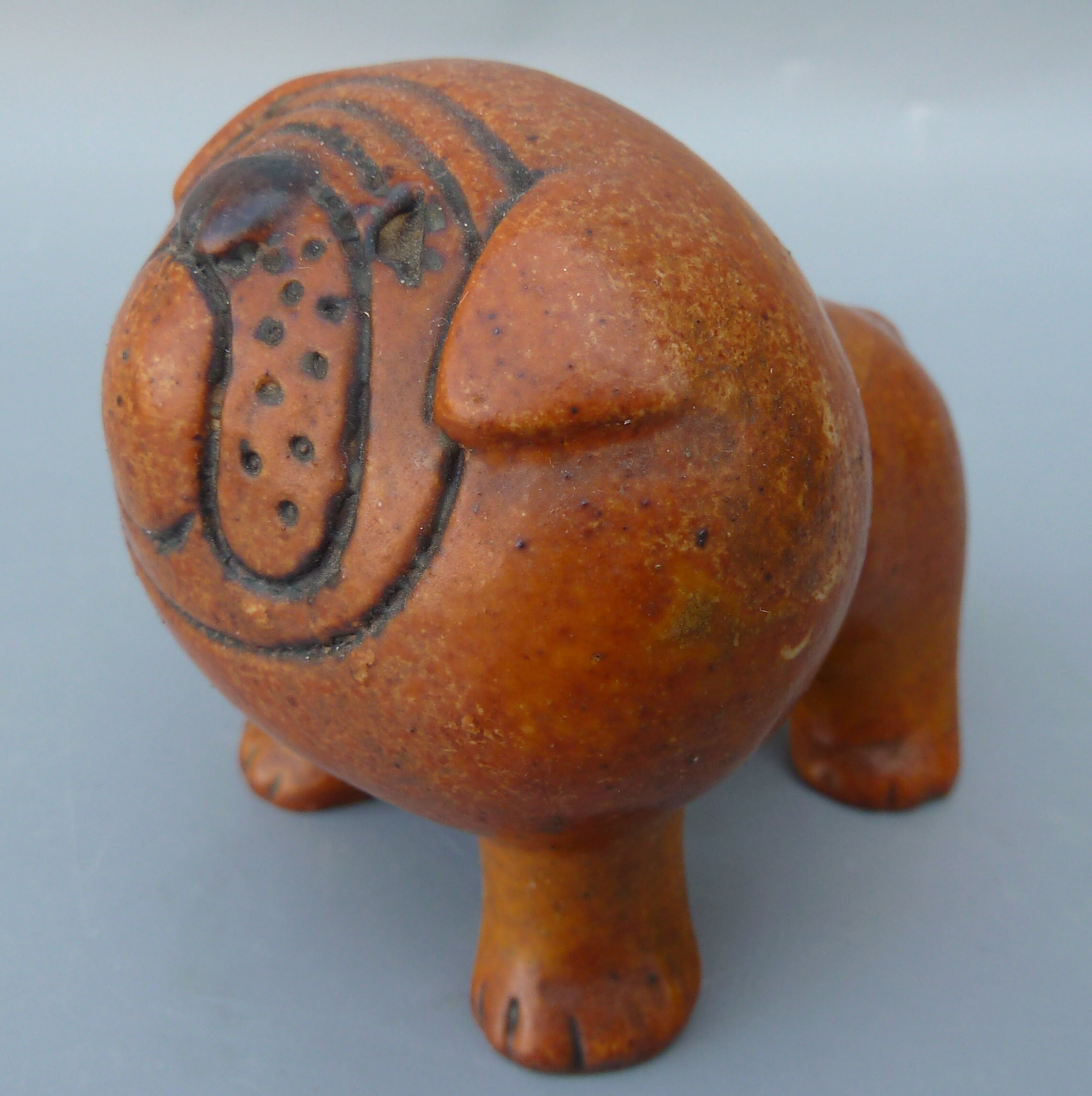 Lisa Larson Mini Bulldog Figurine, Lisa Larson Dog Figurine