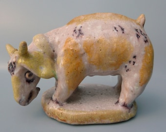 Guido Gambone Ceramic Goat Figurine, Gambone Pottery Goat, Mid Century Modern Italian Ceramic, Gambone Goat Sculpture, Rare Gambone Figurine