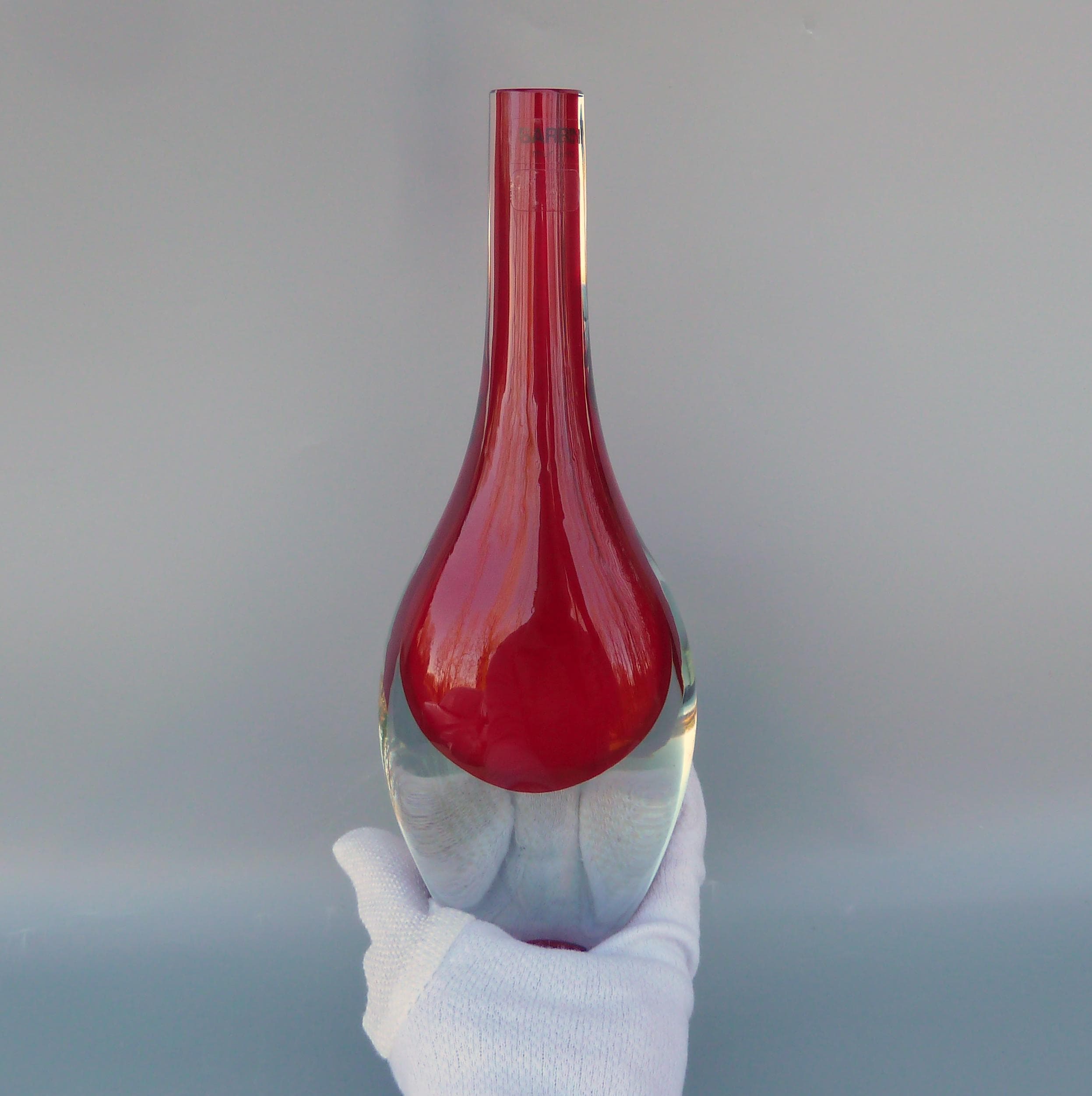 Vintage Signed Barbini Murano for Oggetti Sommerso Glass Bud Vase