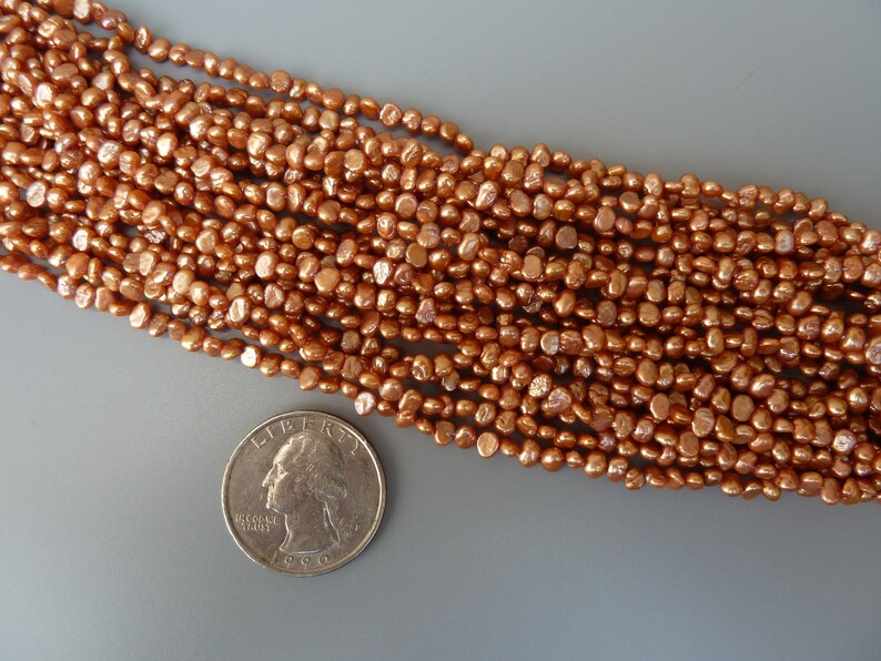 Copper Keshi Pearls Copper Pearls Rice Krispie Pearls Etsy
