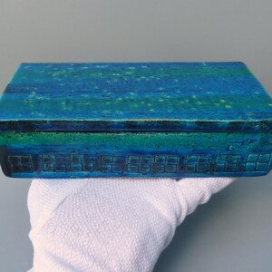 Vintage Bitossi Rimini Blue Cigarette Box, Rosenthal Netter Lidded