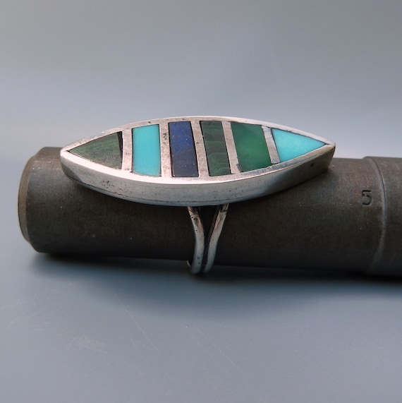 Southwest Turquoise Ring, Native American Turquoi… - image 8