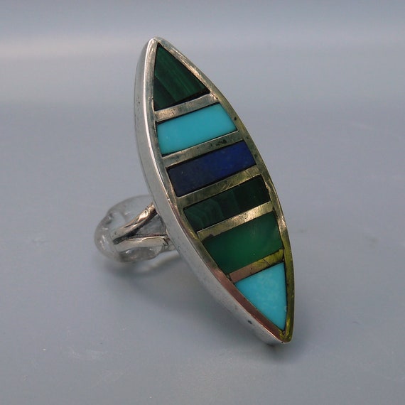 Southwest Turquoise Ring, Native American Turquoi… - image 2