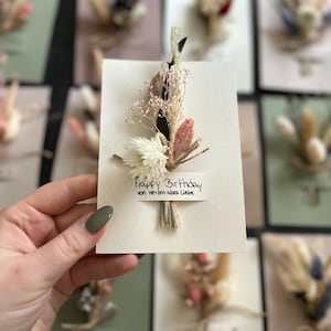 Grußkarten mit Trockenblumen | handgemacht | Geburtstag | Happy Birthday