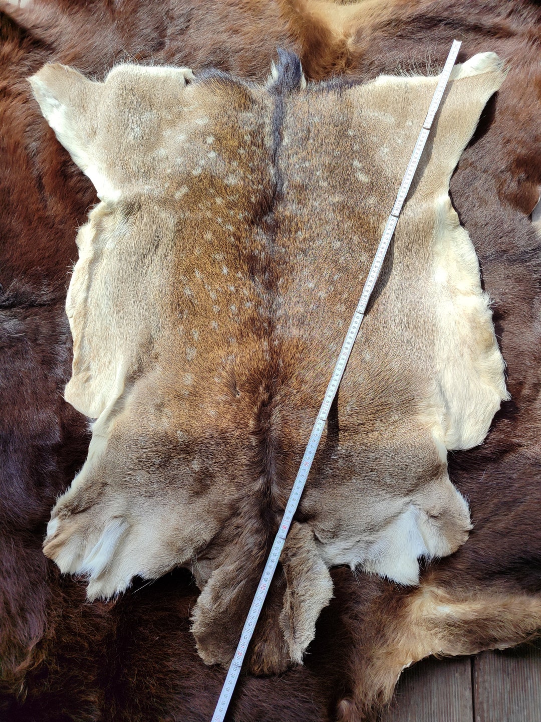 Fallow Deer Skin Roe Deer Skin Hide Fur Soft Area Rug Carpet Fluffy ...