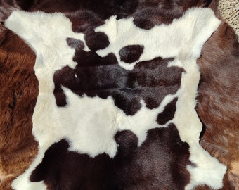 Calf Skin Cow Hide Fur Soft Area Rug Carpet Fluffy Natural Real Chair Pad Seat Cushion