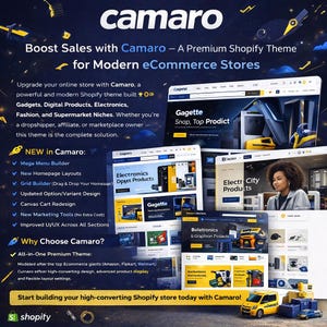 Mega Menu Shopify-thema | Camaro Advanced UX e-commercesjabloon | Elektronische mode digitale winkel