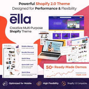 Tema multipropósito de Shopify / Plantilla de comercio electrónico todo en uno ELLA / Tema de Shopify 2.0 optimizado para dispositivos móviles con megamenú