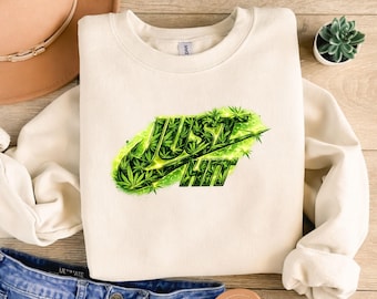 PNG de Just Hit / Diseño tipográfico de hoja de cannabis / Arte de camiseta de cannabis para ropa urbana / Descarga digital por sublimación