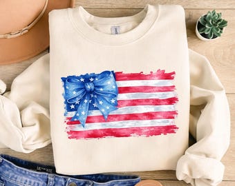 Lazo de bandera estadounidense PNG / Diseño de sublimación patriótica / Arte de camiseta con bandera de acuarela de EE. UU. / 4 de julio / Descarga digital