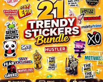 Pegatinas de memes divertidos / Paquete de pegatinas para portátil / Paquete de pegatinas estéticas / Descarga digital / Pegatinas imprimibles / Los más vendidos / PNG SVG