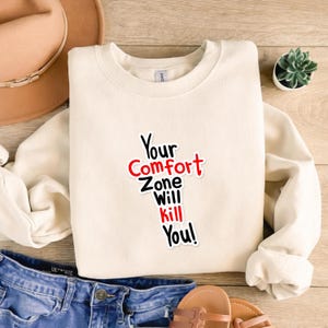 Hustle PNG Your Comfort Zone Will Kill You Design | Motivational Gym Typography | Sublimation DTG POD Download | Digital Download