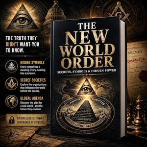 Digital PDF edition of The New World Order exploring secret societies, symbolism, historical connections, global influence, political power structures, and alternative perspectives on world affairs.
