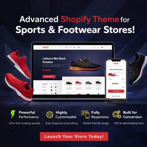 Kings Multifunctioneel Shopify-thema: winkelsjabloon voor mode, elektronica en meubels, responsive Shopify 2.0 Mega Store-thema