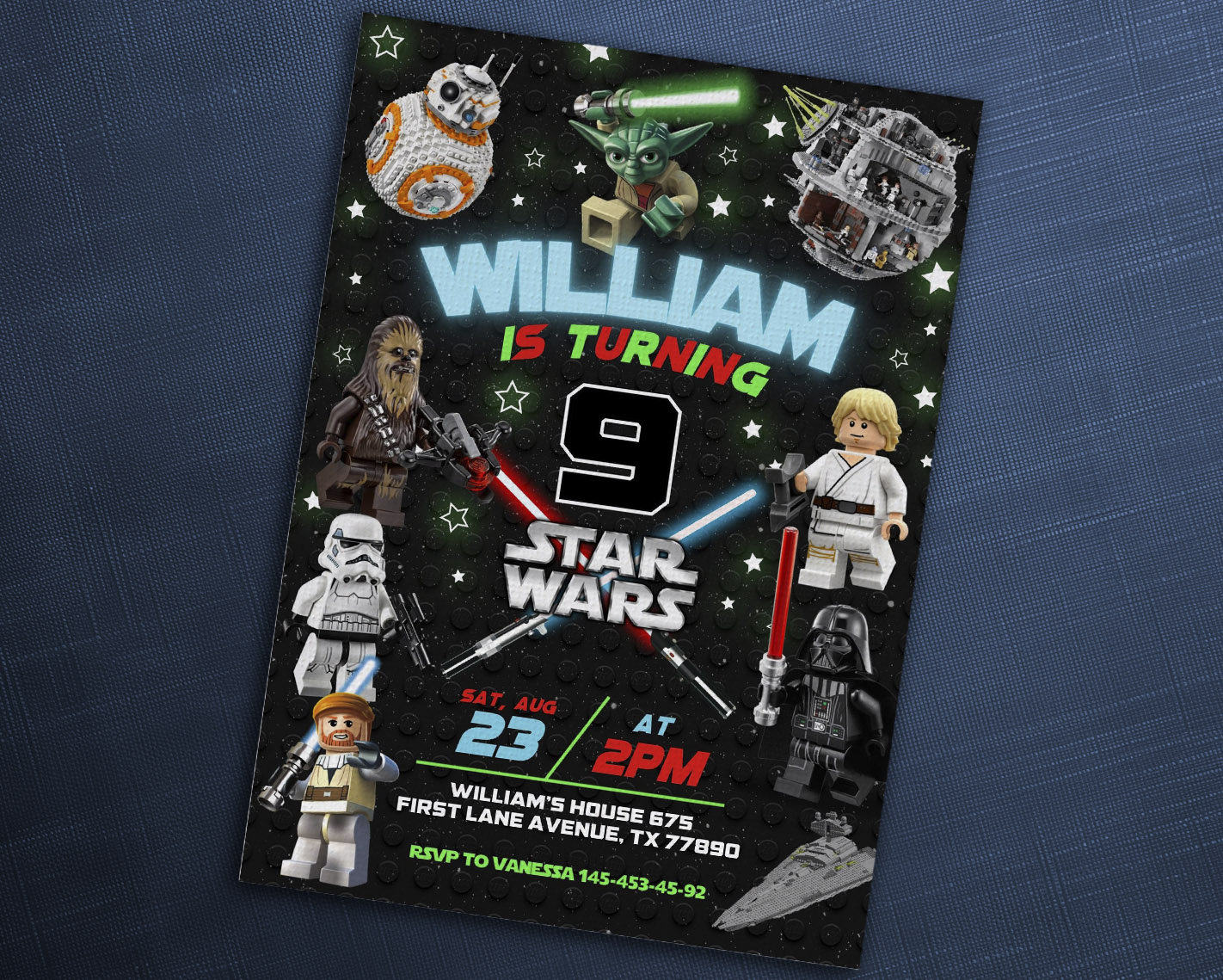 Printable Birthday Invitation, Star invite, wars invitation, darth vader birthday party, Instant Download stormtrooper invitation