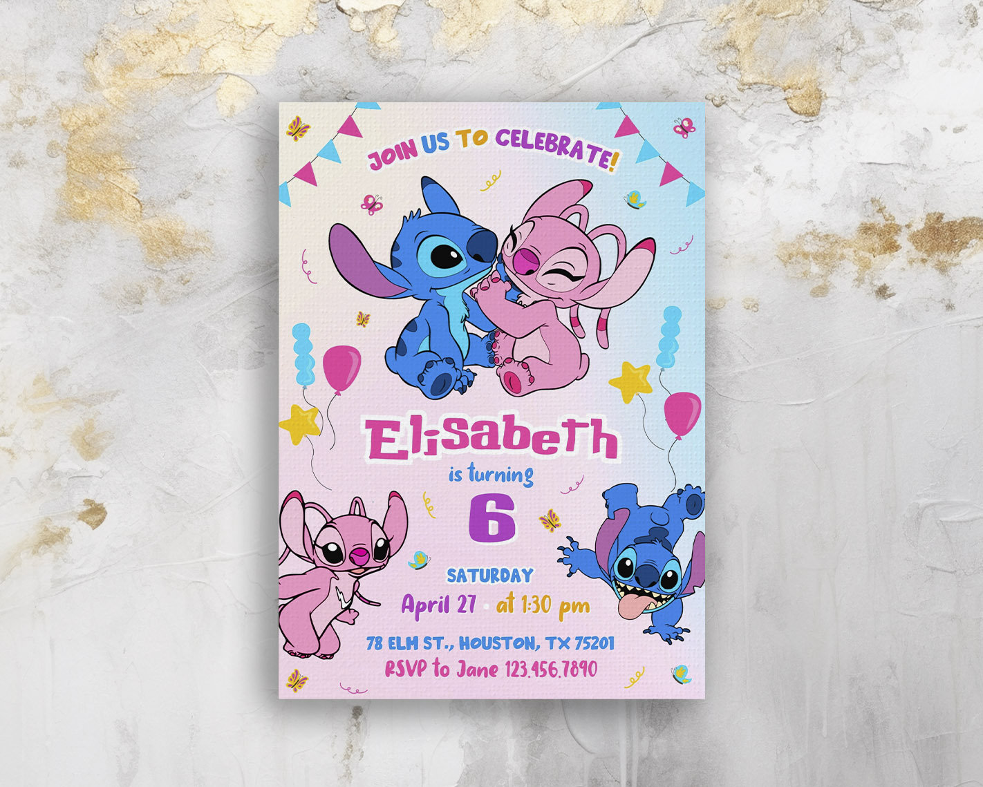 Printable Stitch Birthday Invitation Template Editable Stitch Girls Printable Stitch Birthday Invitation Template Editable Stitch Girls