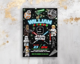 Printable Birthday Invitation, Star invite, wars invitation, darth vader birthday party, Instant Download stormtrooper invitation