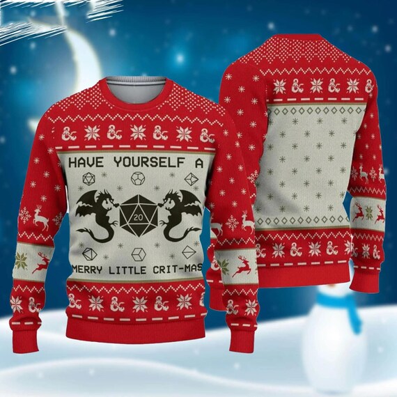 Dnd Gamer Christmas Have Yourself A Merry Little Crit Mas T-Shirt Dnd Gamer Christmas Have Yourself A Merry Little Crit Mas T-Shirt