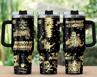 Princess Donut And Mongo Engraved Tumbler, Dungeon Crawler Carl Fan 40oz Tumbler, Fantasy Book Inspired Drinkware, Gamer Novel Gift