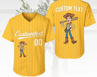 Camiseta de béisbol personalizada del equipo Woody, camiseta a juego de Woody de Disney, camiseta de Toy Story, atuendo para vacaciones familiares, Magic Kingdom