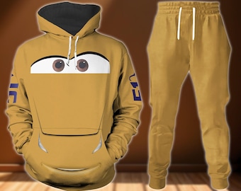 Cruz Ramirez Cosplay Hoodie, Jogger, Funny Car 3D Costume Shirt, Pixar Racing Shirt, Yellow Car Hoodie Shirt, Disney Halloween Gift